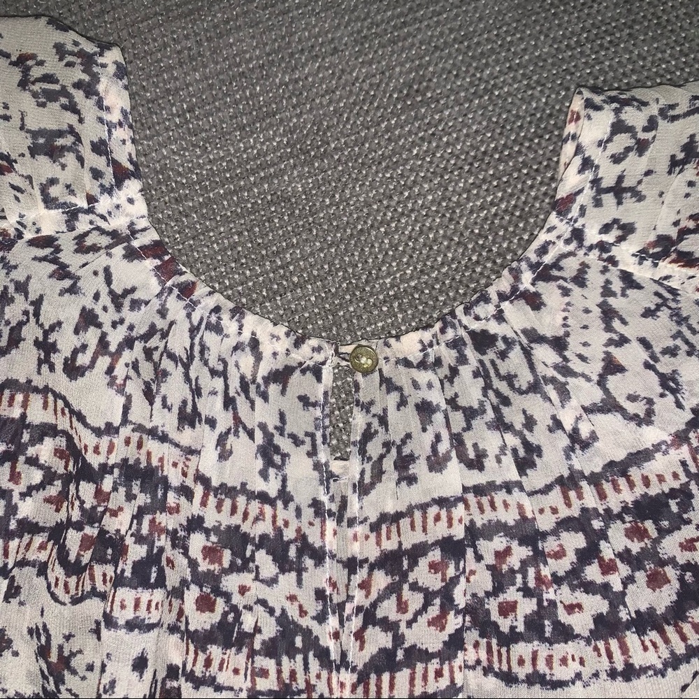 Ulla Johnson Cream and Maroon Bohemian Blouse - Picture 7 of 11